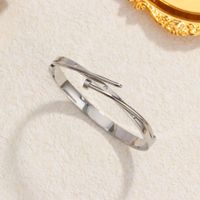 304 Stainless Steel 18K Gold Plated Simple Style Classic Style Commute Solid Color Bangle sku image 4