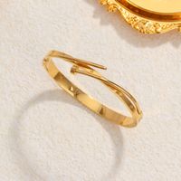 304 Stainless Steel 18K Gold Plated Simple Style Classic Style Commute Solid Color Bangle sku image 6