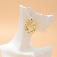 1 Pair Elegant Classic Style Twist Plating Copper 18K Gold Plated Earrings main image 4