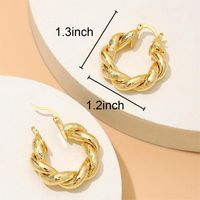 1 Pair Elegant Classic Style Twist Plating Copper 18K Gold Plated Earrings main image 5