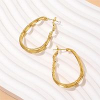 1 Pair Elegant Simple Style Classic Style Solid Color Plating Copper 18K Gold Plated Earrings main image 3
