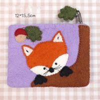 Unisex Animal Wool Felt Zipper Coin Purses sku image 2