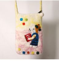 Kid'S Women's Mini Wool Felt Animal Cute Zipper Square Bag sku image 4