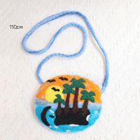 Unisex Landscape Wool Felt Zipper Coin Purses sku image 2