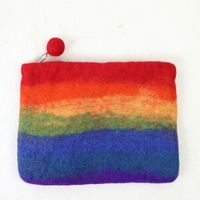 Women's Rainbow Wool Felt Zipper Coin Purses sku image 3