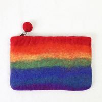 Women's Rainbow Wool Felt Zipper Coin Purses sku image 2