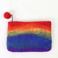 Women's Rainbow Wool Felt Zipper Coin Purses sku image 1