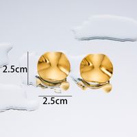 1 Pair Simple Style Geometric Plating Titanium Steel 18K Gold Plated Ear Studs sku image 31