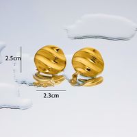 1 Pair Simple Style Geometric Plating Titanium Steel 18K Gold Plated Ear Studs sku image 33