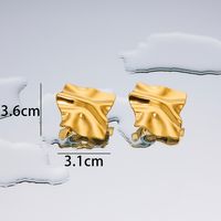 1 Pair Simple Style Geometric Plating Titanium Steel 18K Gold Plated Ear Studs sku image 34