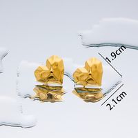 1 Pair Simple Style Geometric Plating Titanium Steel 18K Gold Plated Ear Studs sku image 26