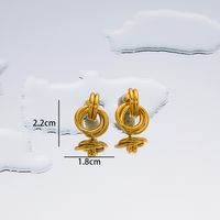 1 Pair Simple Style Geometric Plating Titanium Steel 18K Gold Plated Ear Studs sku image 27