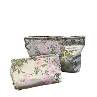 Preppy Style Flower Silk Nylon Square Makeup Bags main image 2
