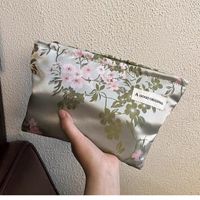 Preppy Style Flower Silk Nylon Square Makeup Bags sku image 2