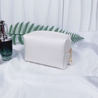 Classic Style Solid Color Pu Leather Square Makeup Bags sku image 1