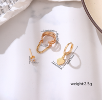 1 Set Elegant Sweet Simple Style C Shape Star Heart Shape Inlay Copper Zircon Ear Cuffs Earrings Ear Studs main image 4
