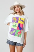 Women's T-shirt Short Sleeve T-Shirts Printing Diamond Simple Style Cartoon Jaguar Shoe main image 2
