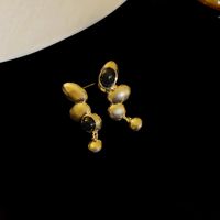 1 Pair Simple Style Flower Inlay Copper Pearl Ear Studs sku image 29