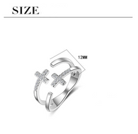 Copper Lady Simple Style Classic Style Inlay Geometric Cross Zircon Open Rings main image 2