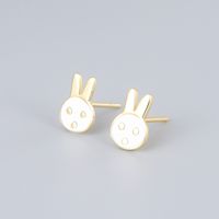 1 Pair Cute Basic Classic Style Animal Plating Sterling Silver Gold Plated Ear Studs sku image 4