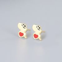 1 Pair Cute Basic Classic Style Animal Plating Sterling Silver Gold Plated Ear Studs main image 2