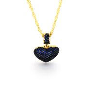 Copper 18K Gold Plated Casual Inlay Heart Shape Zircon Pendant Necklace main image 3