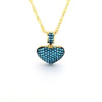 Copper 18K Gold Plated Casual Inlay Heart Shape Zircon Pendant Necklace main image 5