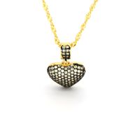 Copper 18K Gold Plated Casual Inlay Heart Shape Zircon Pendant Necklace sku image 2