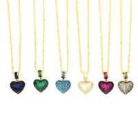 Copper 18K Gold Plated Casual Inlay Heart Shape Zircon Pendant Necklace main image 1