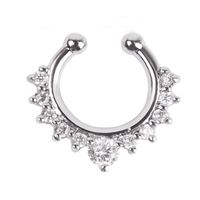 1 Piece Nose Rings & Studs Simple Style Classic Style Commute U Shape Alloy Plating Inlay Rhinestones Nasal Splint sku image 1