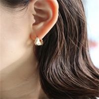 1 Pair Casual Geometric Brass 18K Gold Plated Hoop Earrings main image 5