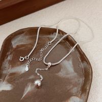 Sterling Silver Simple Style Plating Ball Pendant Necklace main image 5
