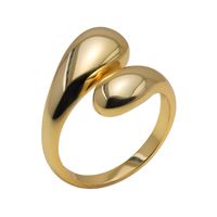 Basic Modern Style Classic Style Water Droplets 18K Gold Plated Metal Wholesale Adjustable Ring Open Rings sku image 3