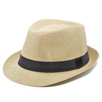 للجنسين الطراز الحديث النمط الكلاسيكي هندسي حواف منحنية قبعة الشمس قبعة فيدورا sku image 5