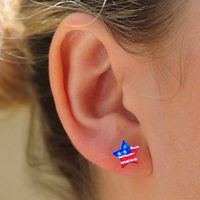 A Pack Of 2 Pairs Simple Style Geometric National Flag Star Printing Arylic Ear Studs main image 5