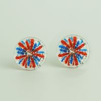 A Pack Of 2 Pairs Simple Style Geometric National Flag Star Printing Arylic Ear Studs sku image 1