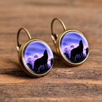 1 Pair Casual Simple Style Animal Round Plating Inlay Alloy Glass Earrings main image 4