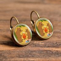 1 Pair Casual Simple Style Animal Round Plating Inlay Alloy Glass Earrings sku image 13