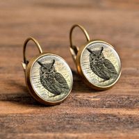 1 Pair Casual Simple Style Animal Round Plating Inlay Alloy Glass Earrings sku image 4