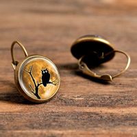 1 Pair Casual Simple Style Animal Round Plating Inlay Alloy Glass Earrings main image 3