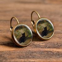1 Pair Casual Simple Style Animal Round Plating Inlay Alloy Glass Earrings sku image 16