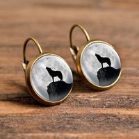 1 Pair Casual Simple Style Animal Round Plating Inlay Alloy Glass Earrings sku image 2