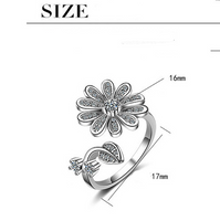 Copper Basic Modern Style Classic Style Plating Inlay Leaf Flower Zircon Open Rings main image 2