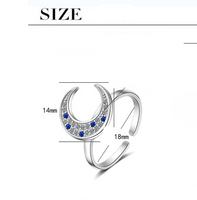 Copper Basic Lady Classic Style Plating Inlay Geometric Moon Zircon Open Rings main image 2