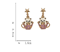 1 Pair Cartoon Style Cute Sweet Bear Enamel Stoving Varnish Plating Alloy Drop Earrings main image 2