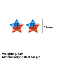 A Pack Of 2 Pairs Simple Style Geometric National Flag Star Printing Arylic Ear Studs main image 2