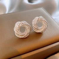 1 Pair Simple Style Flower Inlay Copper Pearl Ear Studs sku image 12