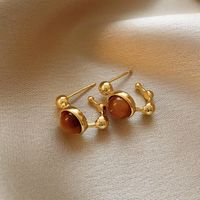 1 Pair Simple Style Flower Inlay Copper Pearl Ear Studs sku image 41