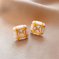 1 Pair Simple Style Flower Inlay Copper Pearl Ear Studs sku image 50