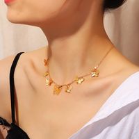 Simple Fashion Butterfly Necklace Personality Popular Five-pointed Star Clavicle Chain Women Wholesales Fashion sku image 5
